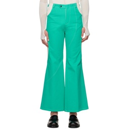 Green   White Ojo Trousers 222619M191009