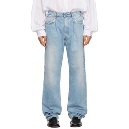 Blue Seam Pocket Jeans 231897M186003