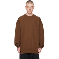 Brown Twisted Sweater 231897M201006