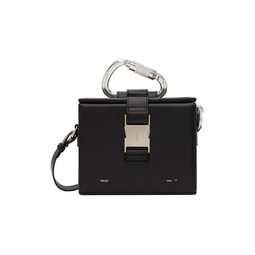 Black Leather Carabiner Box Bag 241295M170001