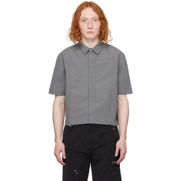 Gray Plicate Shirt 241295M192004