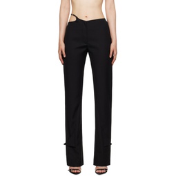 Black Alligned Trousers 232295F087010