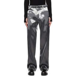 Gray Liquid Metal Trousers 232295M191003
