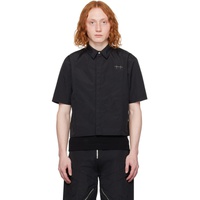 Black Plicate Shirt 241295M192005