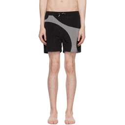 Black & Gray Converged Shorts 231295M193002