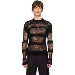 Black Symbiotical Sweater 241295M201002