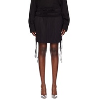 Black Pleated Miniskirt 241154F090007