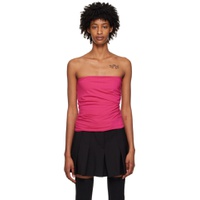 SSENSE Exclusive Pink Ruched Tube Top 232154F111008