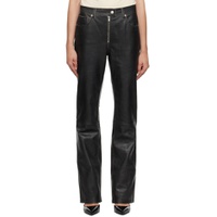 Black 5 Pocket Leather Pants 232154F084000