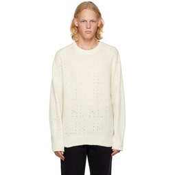 White Crewneck Sweater 231154M201001