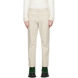 Beige Pull On Trousers 231154M191005
