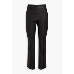 Stretch-leather flared pants