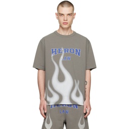 Gray Heron Law Flames T Shirt 231967M213017
