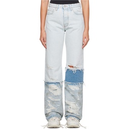 Blue Layered Jeans 231967F069000