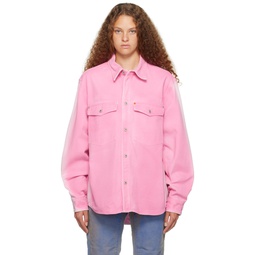 Pink Faded Denim Jacket 231967F060000