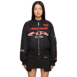 Black Ex Ray Bomber Jacket 232967F058000