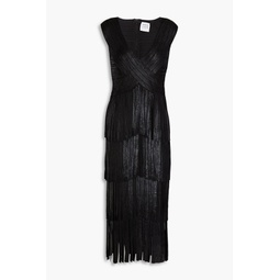 Fringed bandage midi dress