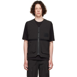 Black Polyester Vest 221006M185002