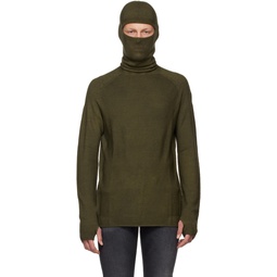 Green Balaclava Hoodie 222880M205000