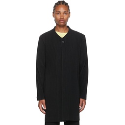 Black Tailored Pleats 1 Coat 222729M176006