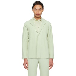 Green Tailored Pleats 1 Blazer 241729M195014
