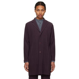 Purple Single-Breasted Coat 241729M176002