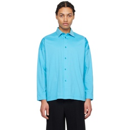 Blue Dolman Sleeve Shirt 241729M192015