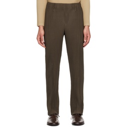 Khaki Tailored Pleats 1 Trousers 241729M191055