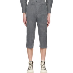 Gray Leno Stripe Trousers 231729M191074