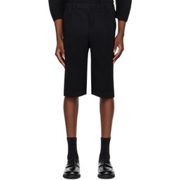 Black Tailored Pleats 2 Shorts 241729M193002