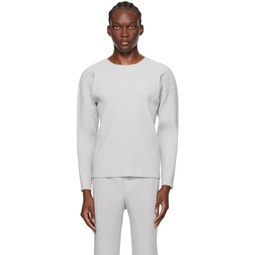 Gray Basics Long Sleeve T-Shirt 241729M213015