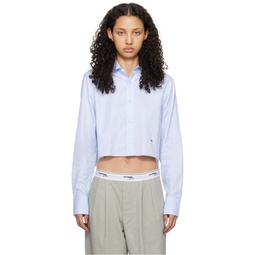 Blue Cropped Shirt 241783F109010