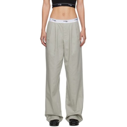 Gray Pleated Trousers 241783F087008
