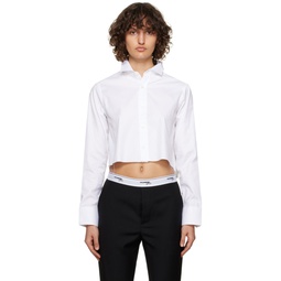 White Cropped Shirt 231783F109018