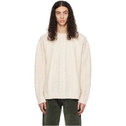 Off White Cable Sweater 222995M201004