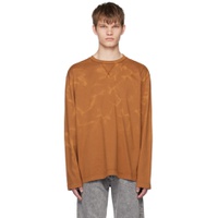 Brown Flame Long Sleeve T Shirt 231995M213000