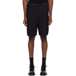 Black Dark Cargo Shorts 241995M193005