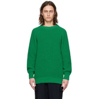Green Easy Knit Sweater 241663M201003