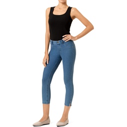 Womens HUE Ankle Slit Essential Denim Capri Leggings