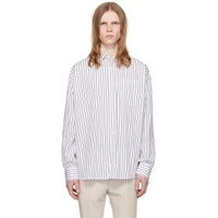 White   Black Striped Shirt 241084M192017