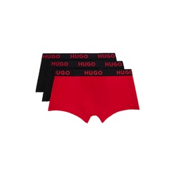 Three Pack Black   Red Boxers 241141M216005