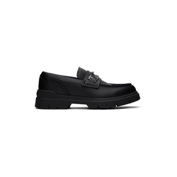 Black Leather Loafers 241084M231002