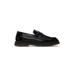 Black Leather Loafers 241084M231003