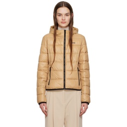 Tan Quilted Jacket 231084F061003