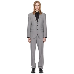 Gray Slim Fit Suit 241084M196009