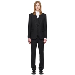 Black Extra Slim Fit Suit 241084M196004