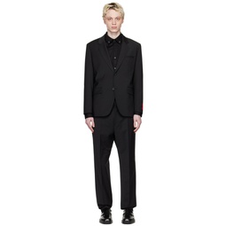 Black Notched Lapel Suit 231084M196005