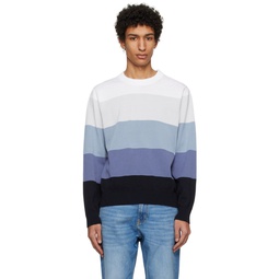 Blue Stripe Sweater 231084M201031