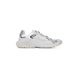 White   Gray Open Mesh Low Top Sneakers 232141M237002