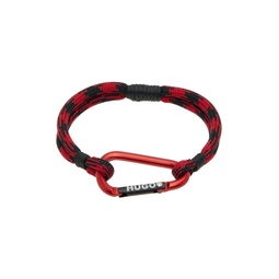 Red Branded Carabiner Bracelet 232084M142002